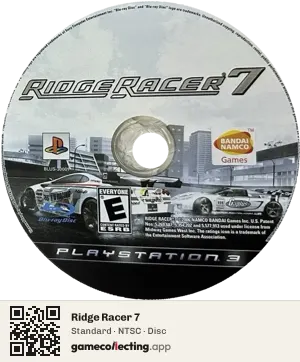 Ridge Racer 7 PlayStation 3, NTSC disc
