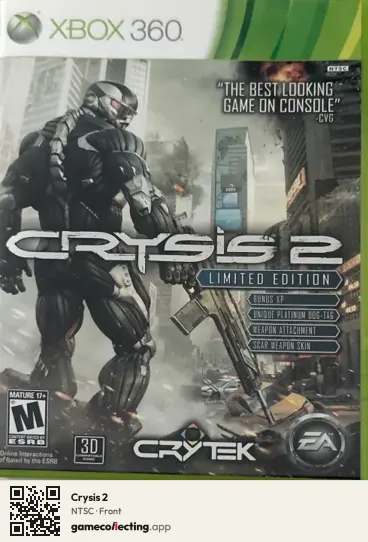 Crysis 2 Xbox 360, NTSC box front