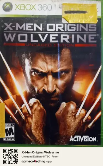 X-Men Origins: Wolverine Xbox 360, NTSC box front