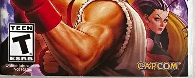 Street Fighter 30th Anniversary Collection, the ESRB box on its front