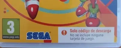 Sonic Mania, the PEGI square on its front