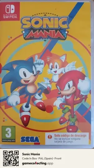 Sonic Mania Nintendo Switch, Spain box front