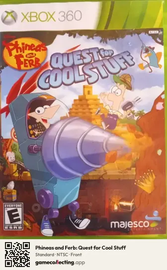 Phineas and Ferb: Quest for Cool Stuff Xbox 360, NTSC box front