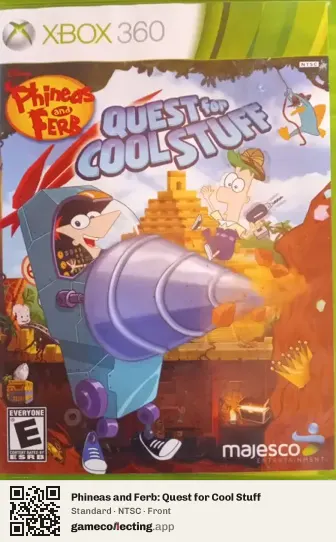 Phineas and Ferb: Quest for Cool Stuff Xbox 360, NTSC box front