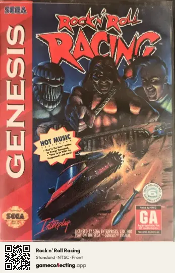 Rock n' Roll Racing Sega Mega Drive / Genesis, NTSC box front