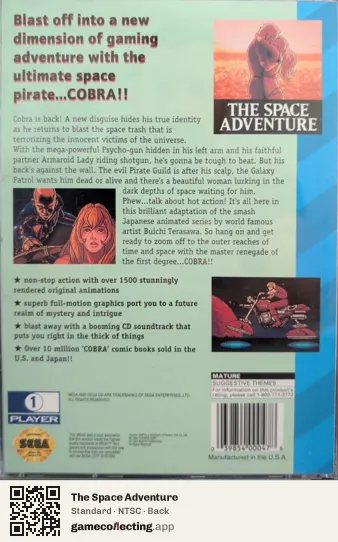 The Space Adventure Sega Mega-CD / Sega CD, NTSC box back