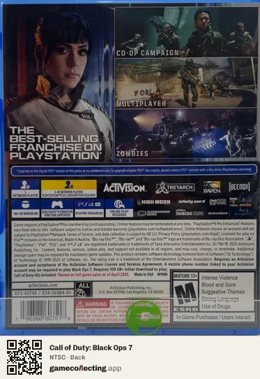 Call of Duty: Black Ops 7 PlayStation 4, NTSC box back