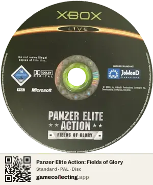 Panzer Elite Action: Fields of Glory Xbox, PAL disc