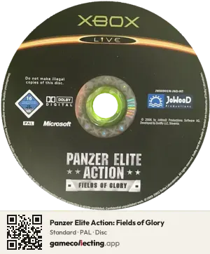 Panzer Elite Action: Fields of Glory Xbox, PAL disc