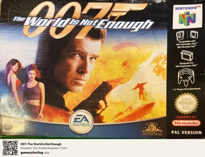 007: The World Is Not Enough Nintendo 64, United Kingdom box front
