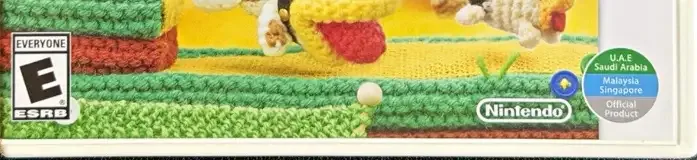 Poochy & Yoshi's Woolly World, the ESRB box on its front