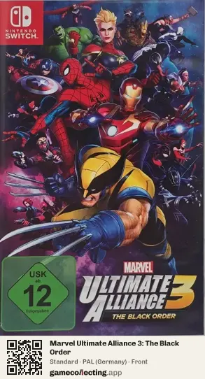 Marvel Ultimate Alliance 3: The Black Order Nintendo Switch, Germany box front