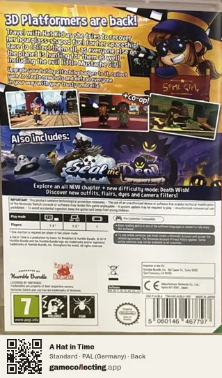 A Hat in Time Nintendo Switch, Germany box back