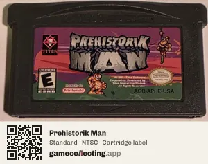 Prehistorik Man Game Boy Advance, NTSC cartridge label