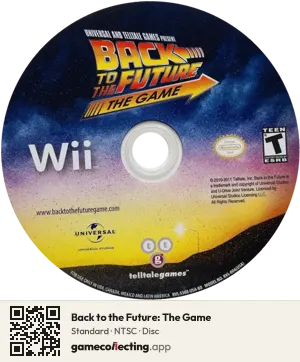 Back to the Future: The Game Nintendo Wii, NTSC disc
