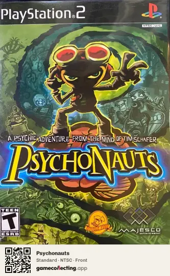 Psychonauts PlayStation 2, NTSC box front