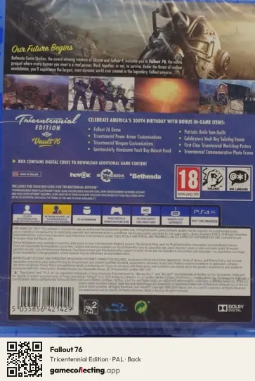 Fallout 76 PlayStation 4, PAL box back