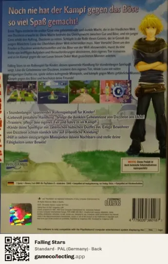 Falling Stars PlayStation 2, Germany box back
