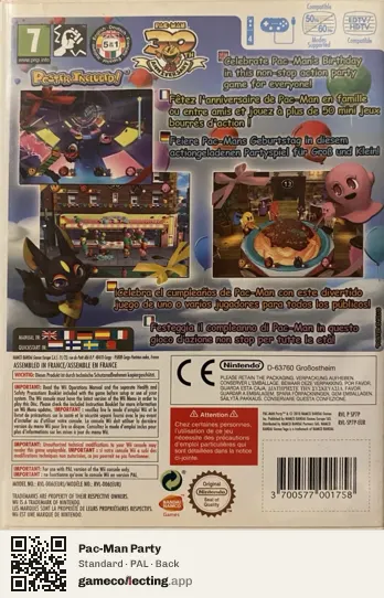 Pac-Man Party Nintendo Wii, PAL box back