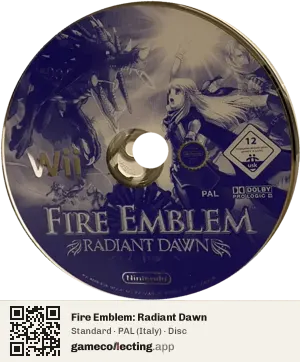 Fire Emblem: Radiant Dawn Nintendo Wii, PAL disc