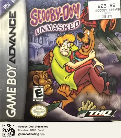 Scooby-Doo! Unmasked Game Boy Advance, NTSC box front