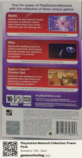Playstation Network Collection: Power Pack PlayStation Portable, PAL box back