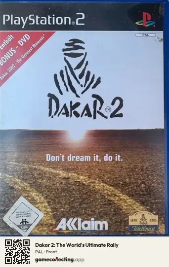 Dakar 2: The World's Ultimate Rally PlayStation 2, PAL box front