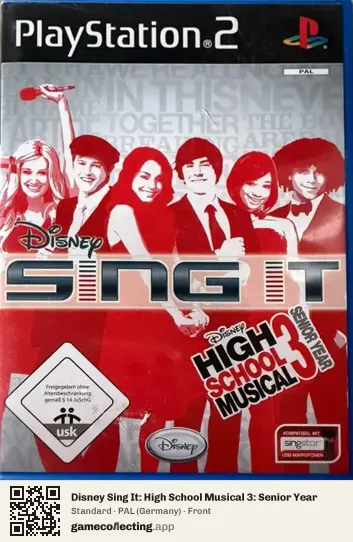 Disney Sing It: High School Musical 3: Senior Year PlayStation 2, Germany box front