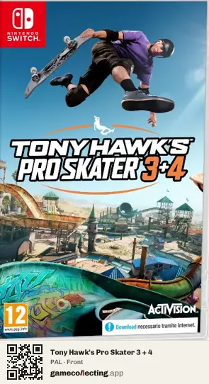 Tony Hawk's Pro Skater 3 + 4 Nintendo Switch, PAL box front