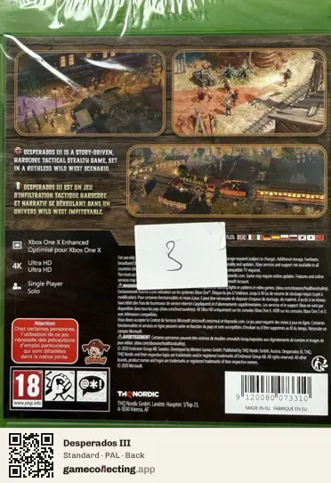 Desperados III Xbox One, PAL box back