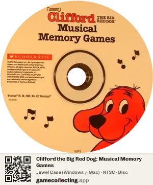 Clifford the Big Red Dog: Musical Memory Games Computer, NTSC disc