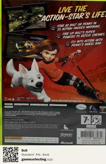 Bolt Xbox 360, PAL box back