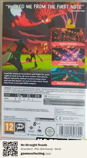 No Straight Roads Nintendo Switch, Germany box back