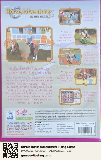 Barbie Horse Adventures: Riding Camp Computer, Portugal box back