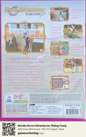 Barbie Horse Adventures: Riding Camp Computer, Portugal box back
