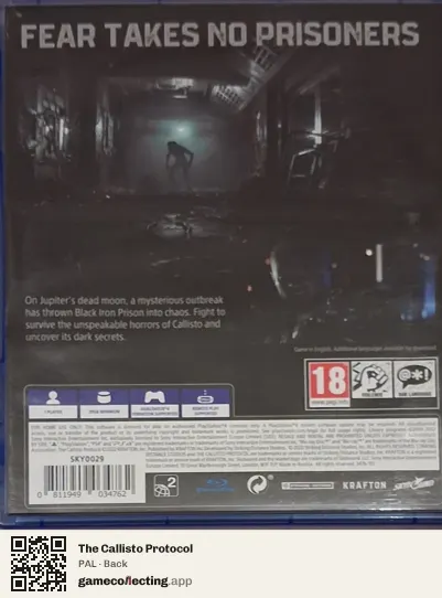 The Callisto Protocol PlayStation 4, PAL box back