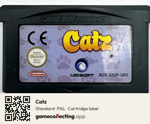 Catz Game Boy Advance, PAL cartridge label