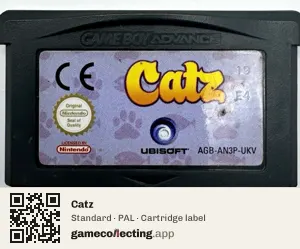 Catz Game Boy Advance, PAL cartridge label