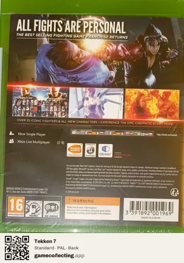 Tekken 7 Xbox One, PAL box back