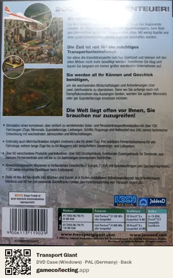 Transport Giant Computer, Germany box back