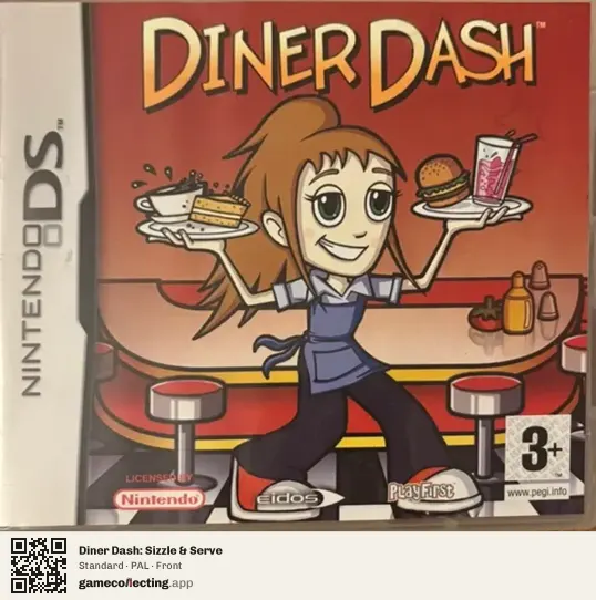 Diner Dash: Sizzle & Serve Nintendo DS, PAL box front