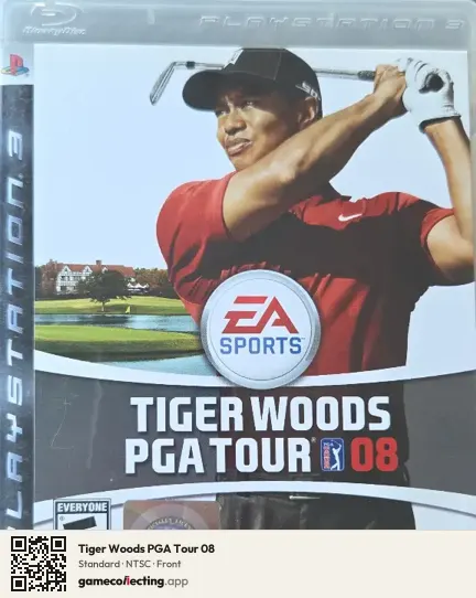 Tiger Woods PGA Tour 08 PlayStation 3, NTSC box front