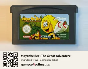 Maya the Bee: The Great Adventure Game Boy Advance, PAL cartridge label