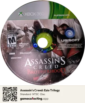 Assassin's Creed: Ezio Trilogy Xbox 360, NTSC disc