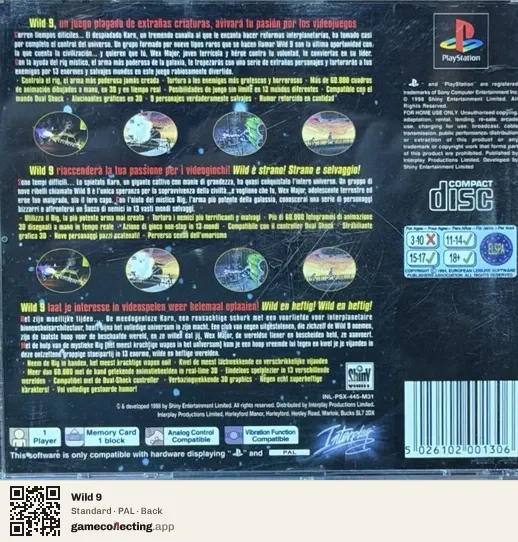 Wild 9 PlayStation, PAL box back