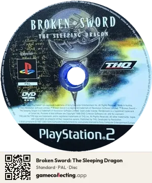 Broken Sword: The Sleeping Dragon PlayStation 2, PAL disc