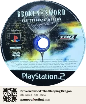 Broken Sword: The Sleeping Dragon PlayStation 2, PAL disc