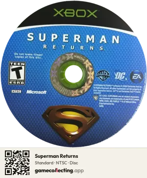 Superman Returns Xbox, NTSC disc