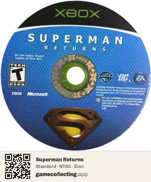 Superman Returns Xbox, NTSC disc