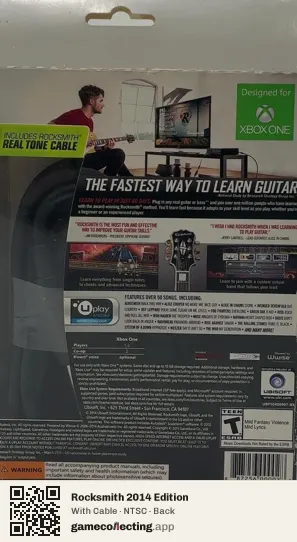 Rocksmith 2014 Edition Xbox One, NTSC box back